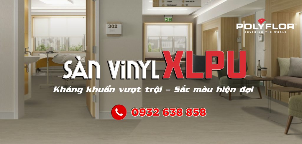 Sàn vinyl Polyflor XLPU kháng khuẩn vượt trội, sắc màu hiện đại
