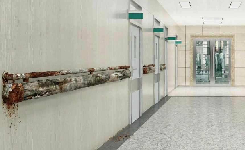 Sự xuống cấp thanh tay vịn do bị gỉ sét và ăn mòn