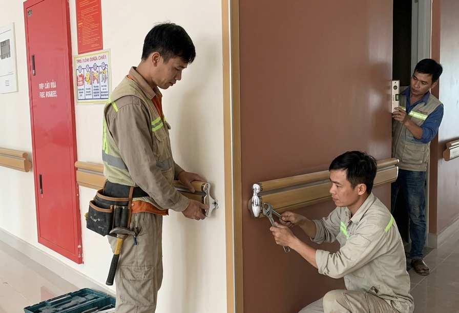 Chất lượng tay vịn hành lang phụ thuộc vào chất lượng thi công