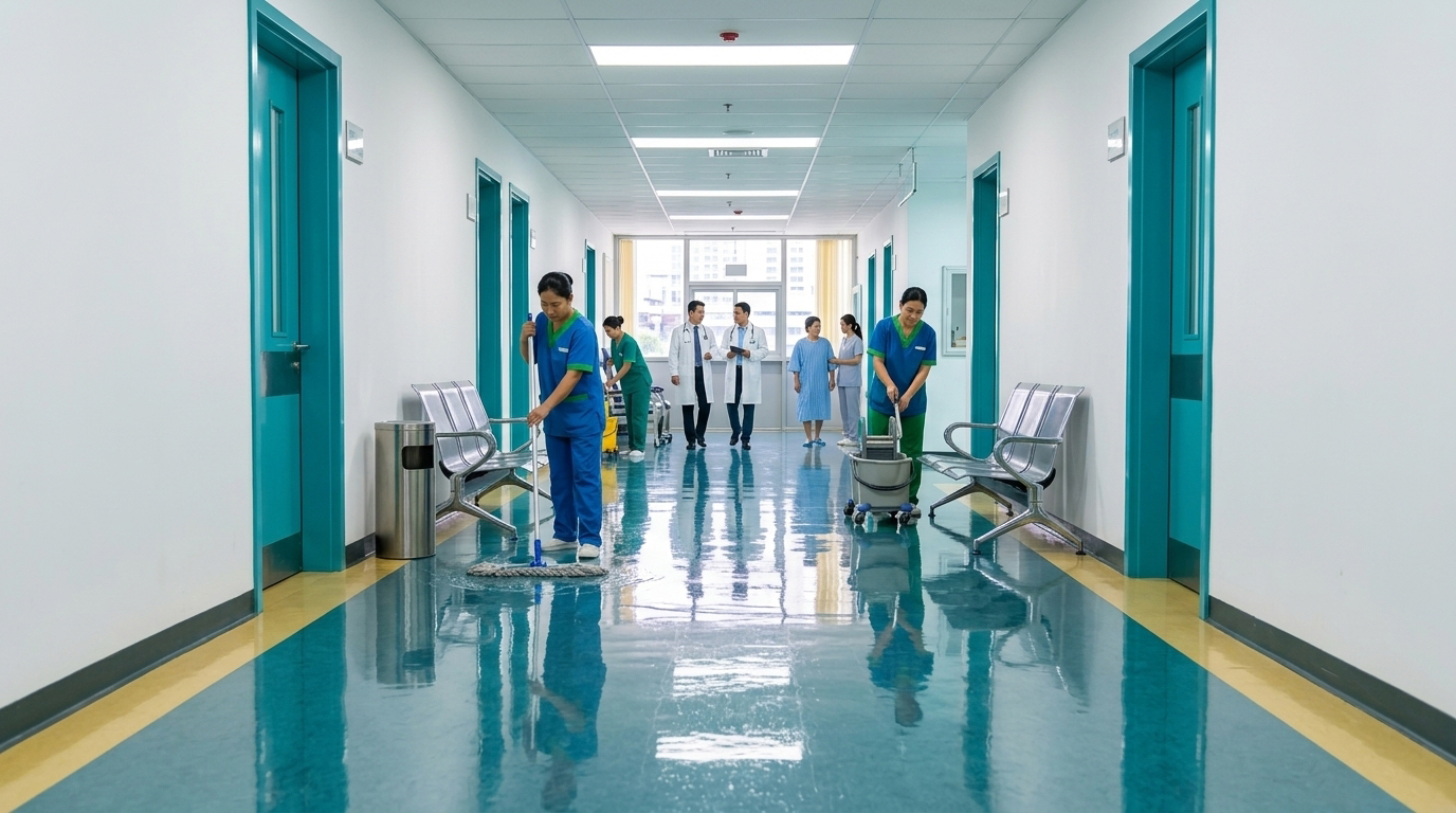 Chống trơn trượt của sàn vivnyl đi kèm cùng với việc vệ sinh