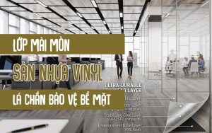 Lớp mài mòn sàn nhựa vinyl lá chắn bảo vệ bề mặt an toàn